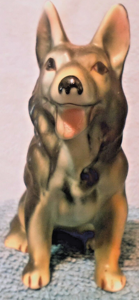 German Shepherd Dog Bone China Figurine