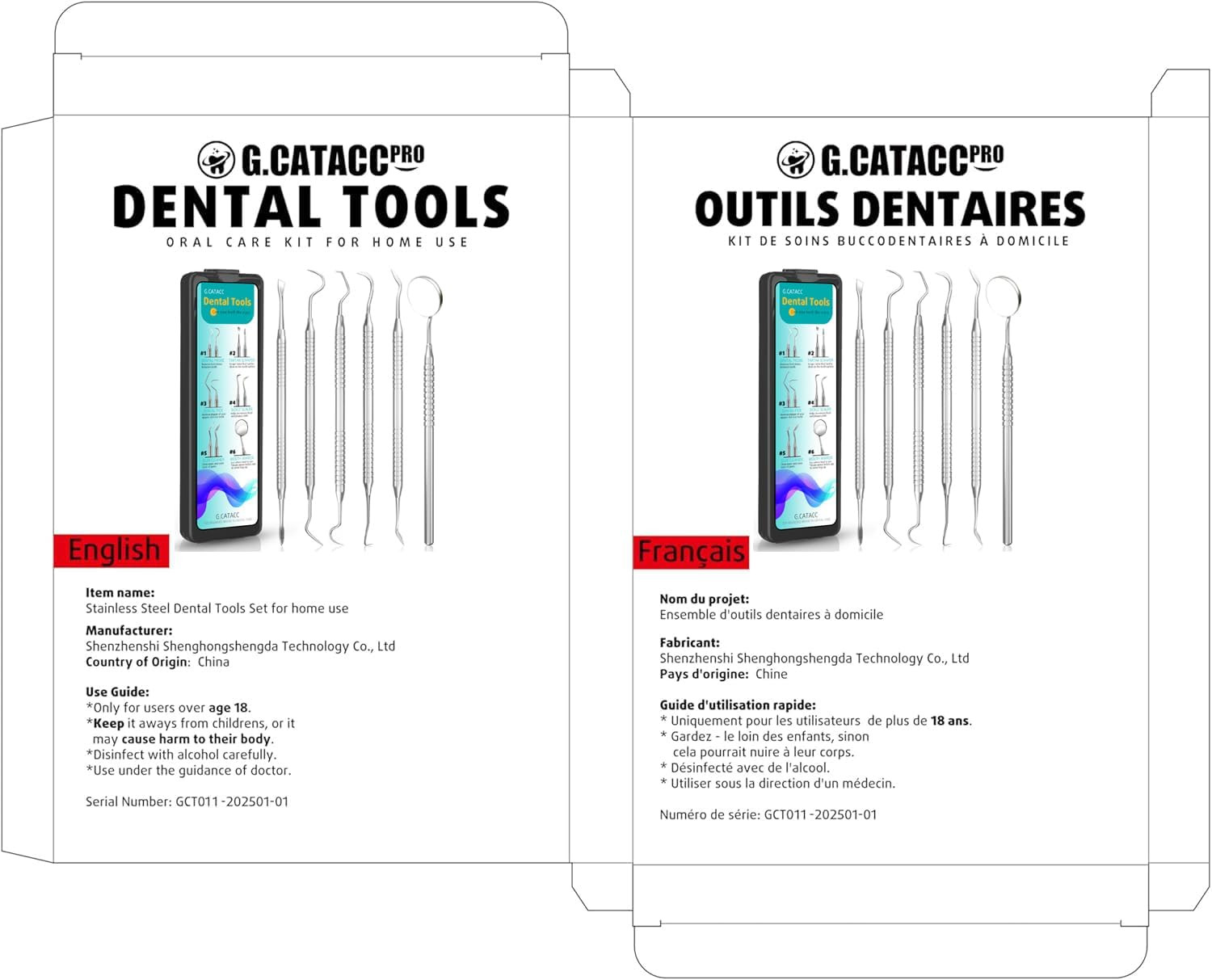 Dental Tools, Dental Pick for Teeth Cleaning, Stainless Steel Hygiene Kit with