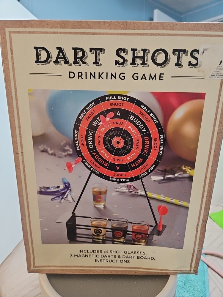 Dart Shots Drinking Game Game Night Magnetic Dart Board New In Box