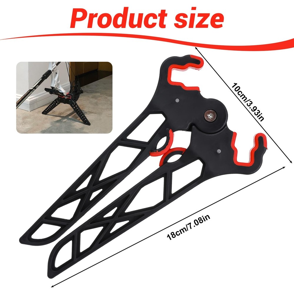 Folding Bow Stabilizer Stand 7 inches long, maximum width: 4", Black and red