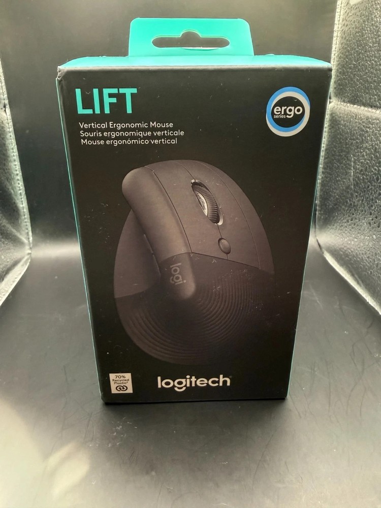 Logitech - Lift Vertical Wireless Optical Ergonomic Mouse Wireless - Graphite
