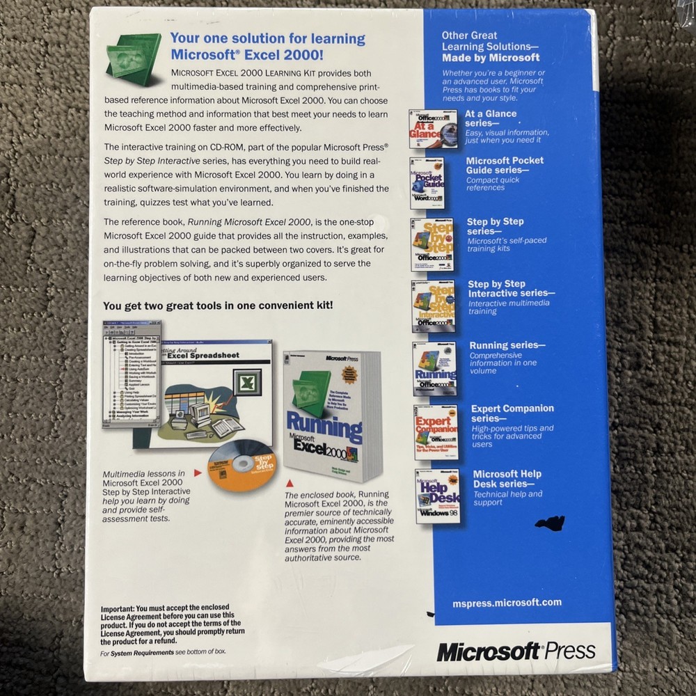 Microsoft Excel 2000 Learning Kit Windows CD-ROM New Sealed!