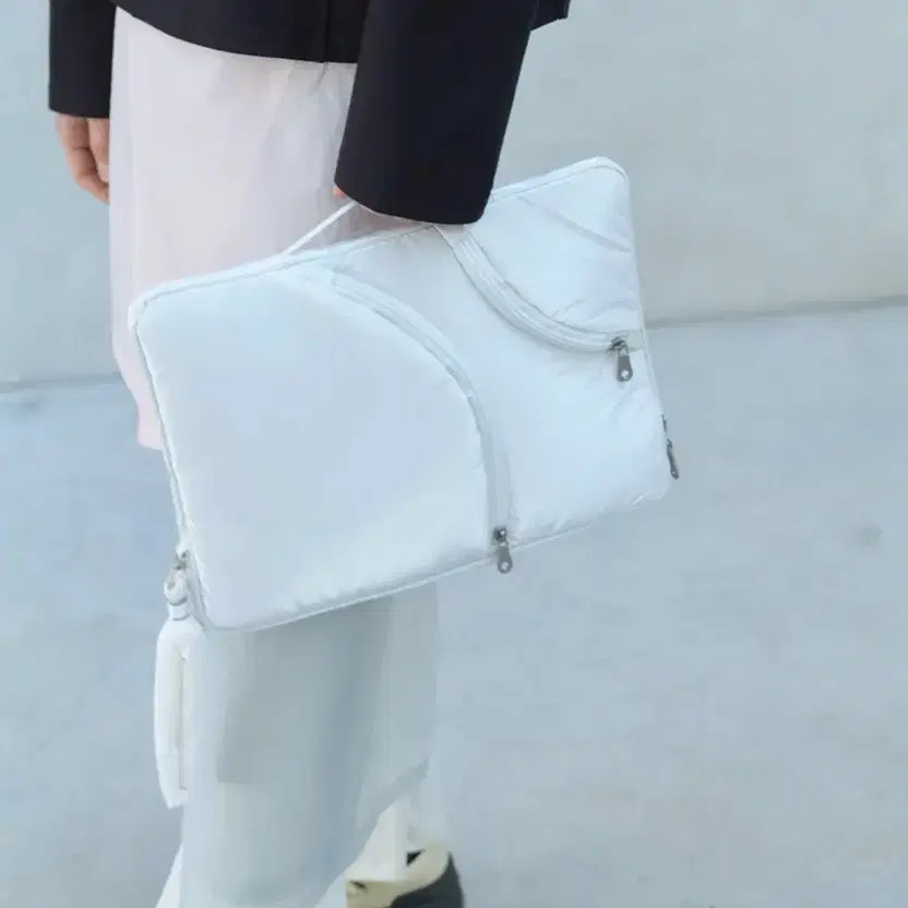White Padded Laptop Pouch Cozy and Safe for Notebook