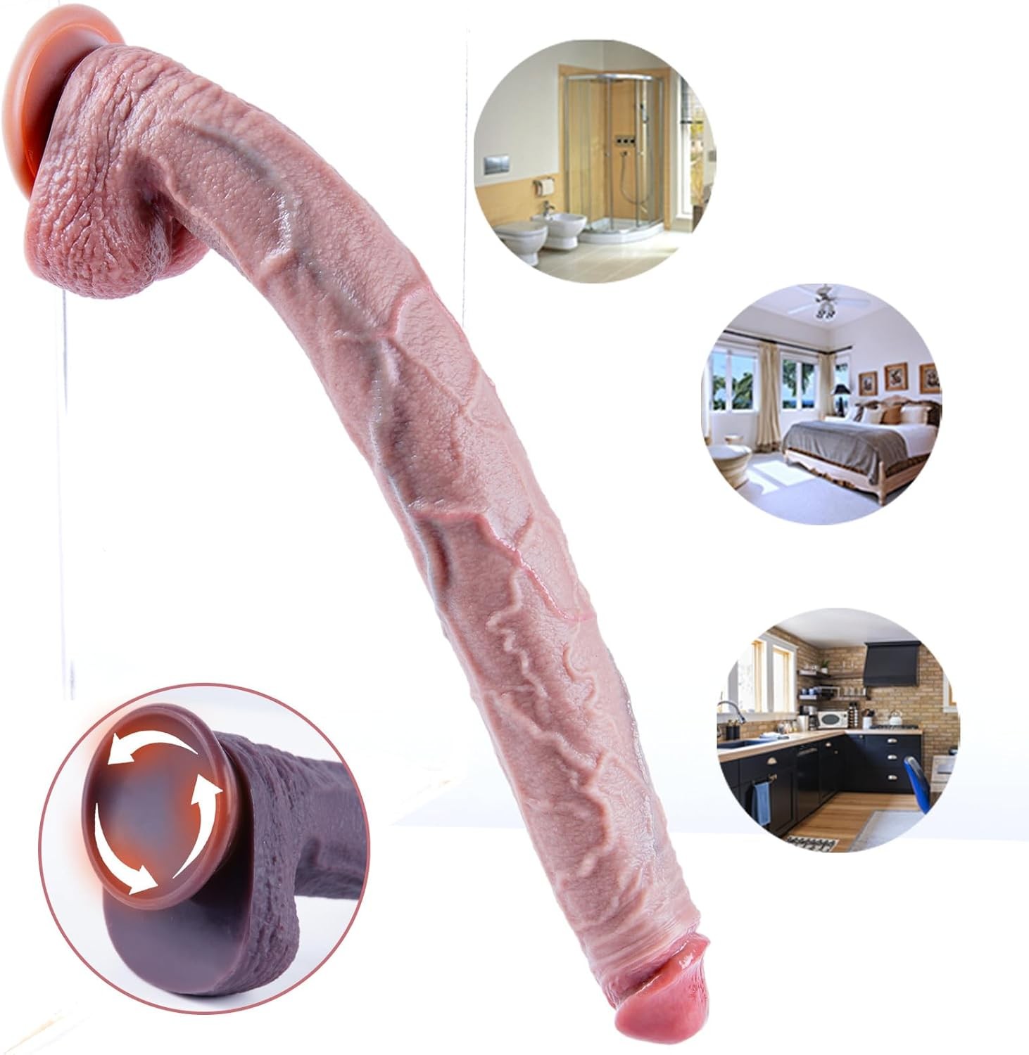 16.5 inch Giant Extra Long Dildo, Realistic Silicone Thick Dildo with Strong Suc