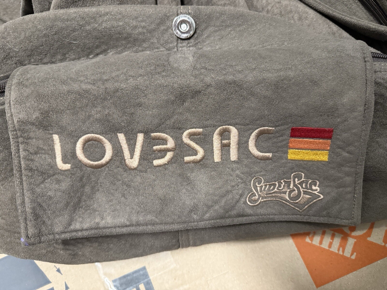 Lovesac Supersac Cover Super Soft Bean Bag Brown Lounge Chair COVER ONLY