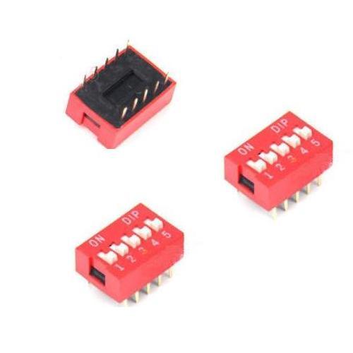 10X Slide Type Switch Module 2.54mm 5-Bit 5 Position Way DIP Red Pitch z3