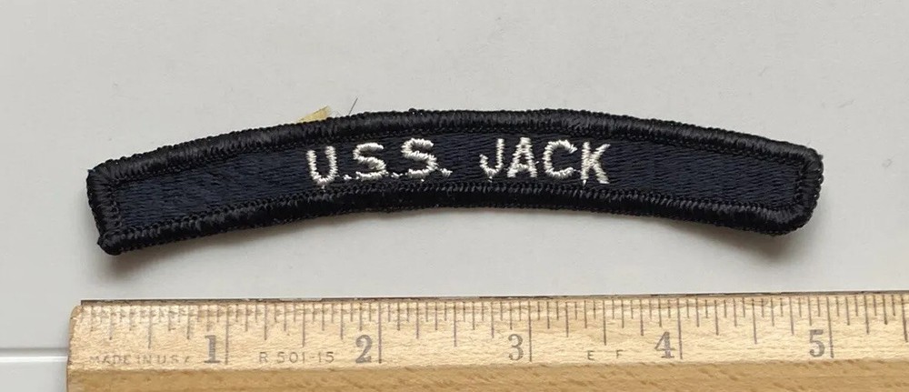 USS Jack SSN-605 US Navy Submarine Sub Embroidered Rocker Tab Segment Patch