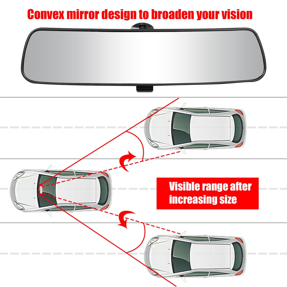 Universal Car Rear View Mirror Learner Driver Stick On Interior Wide Kit 10Inch