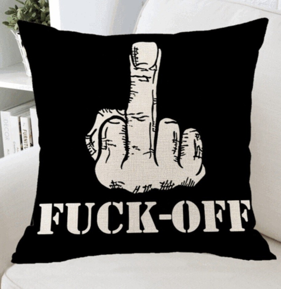 Black F * Off PILLOWCASE