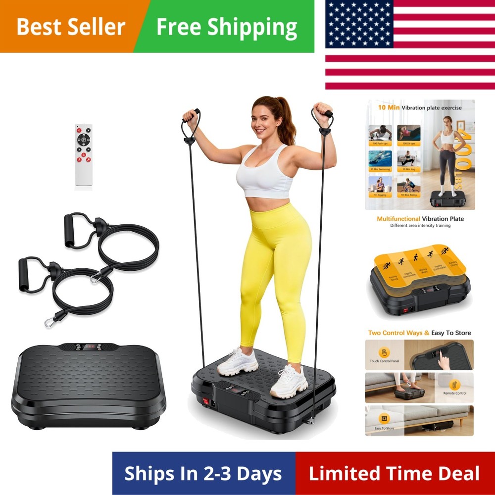 Vibration Plate Exercise Machine,Vibrating Platform for Lymphatic Drainage wi...