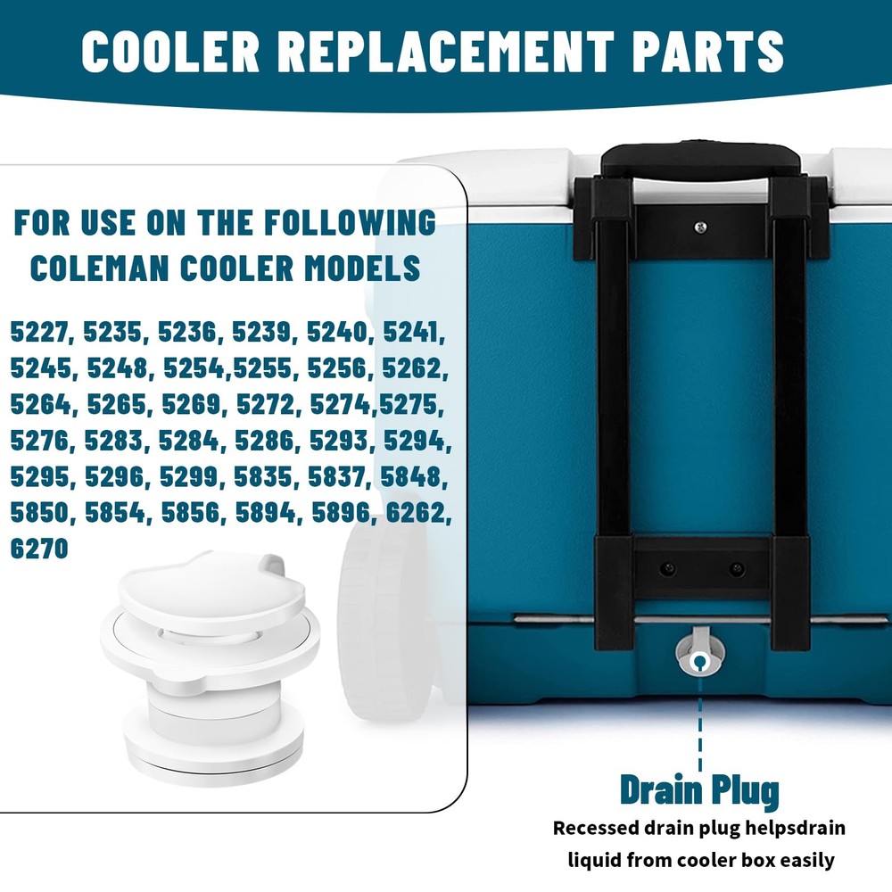 Cooler Drain Plug Replacement for Coleman Cooler Standard Drain Plug Assembly