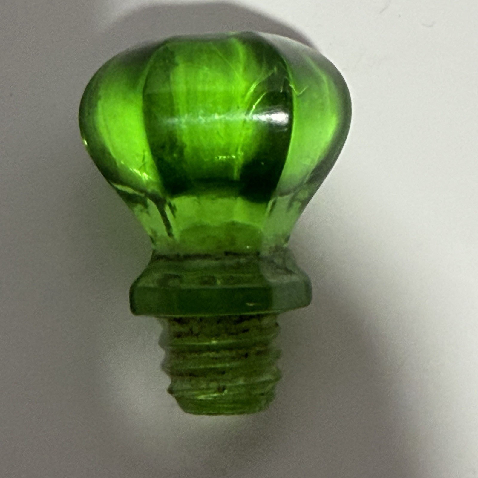 One Green 1” Uranium Vaseline / glowing Glass Knob Dresser Pull Small Hexagon