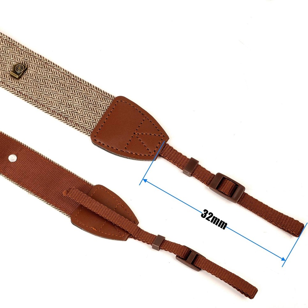 WANBY Camera Strap Brown Canvas Neck Shoulder with Quick Brown,