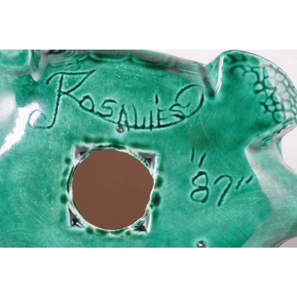 Vintage Signed Ceramic Turtle, Signed Rosalies 87 Tortoise Turtle Figure
