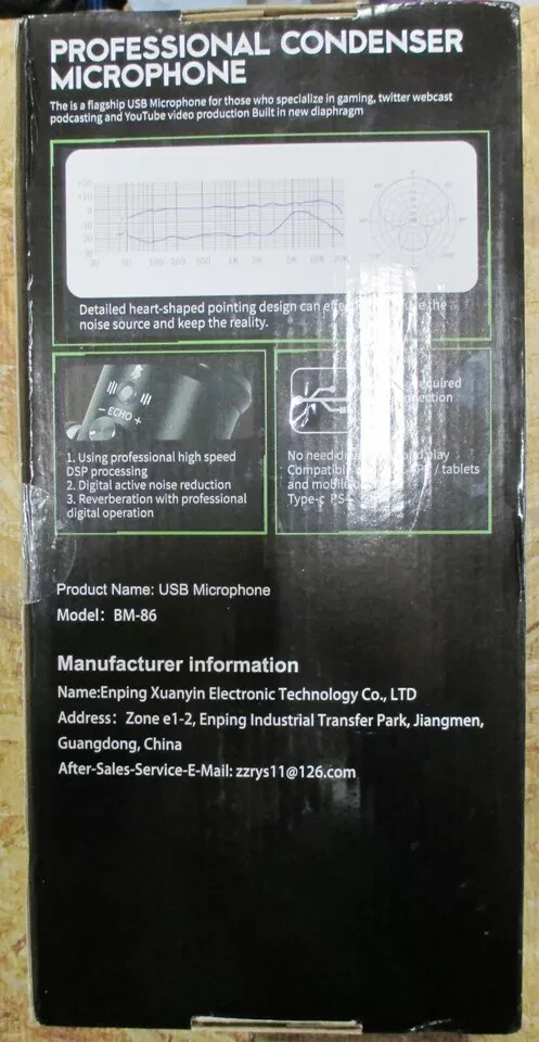 Mercase USB Condenser Microphone for PC/Micro/Mac/iOS/Android OB