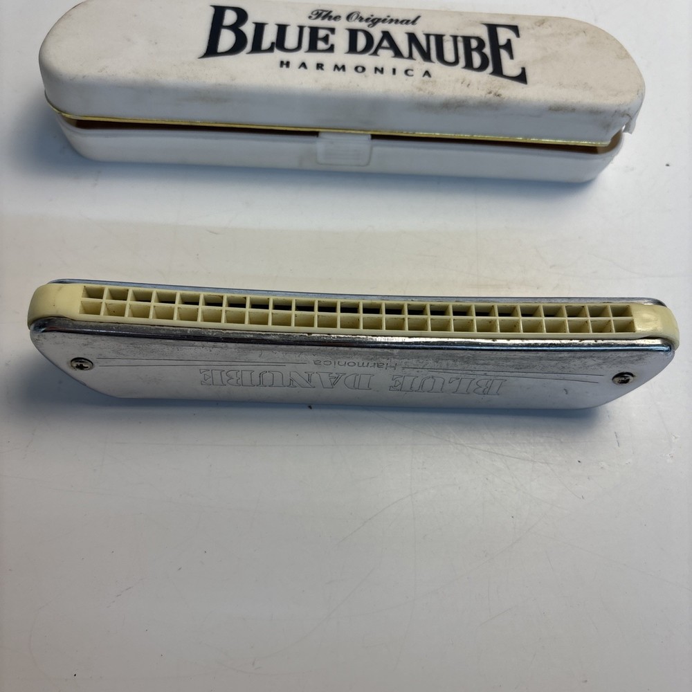 Vintage Blue Danube Tremolo Harmonica 7” w/ Case