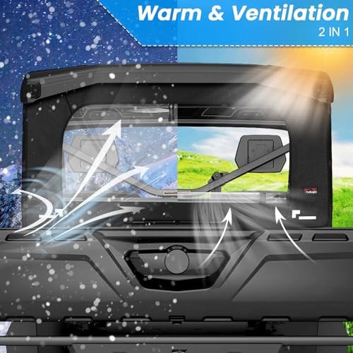 UTV Soft Rear Windshield Compatible With Can-am Defender 2016-2024 HD 5/ 7/