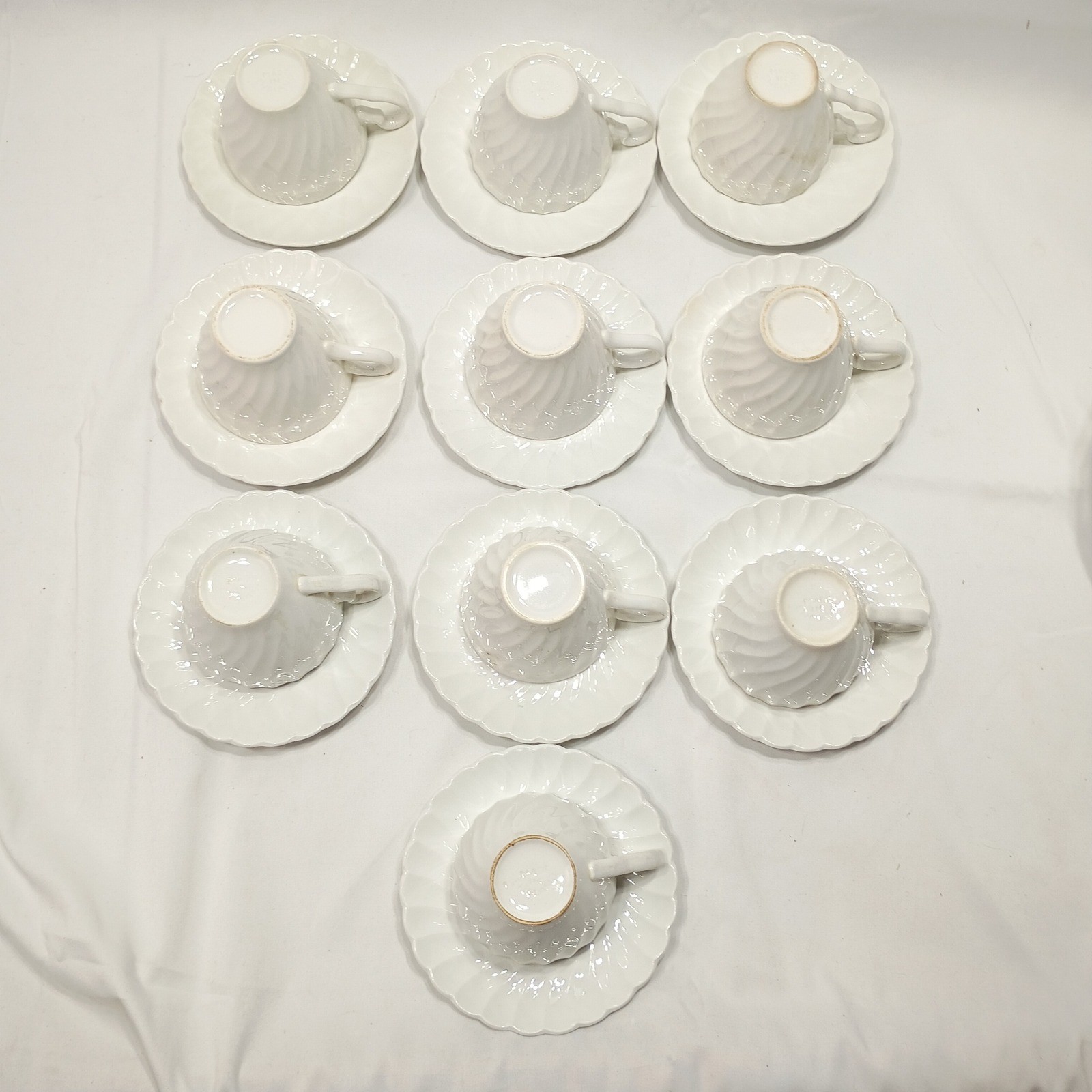 Johnson Bros Snow White Regency tea cups & saucers set of 10