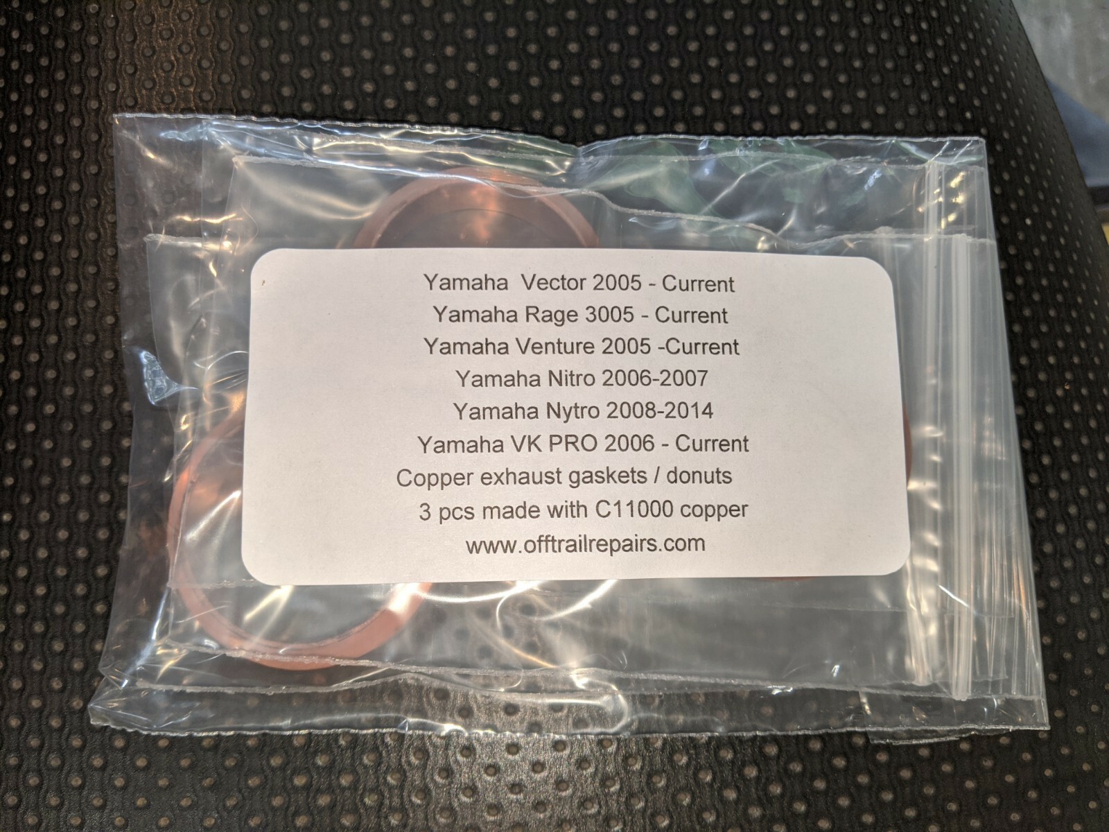 Yamaha Nytro, Vector, Venture, Vk Copper exhaust donuts