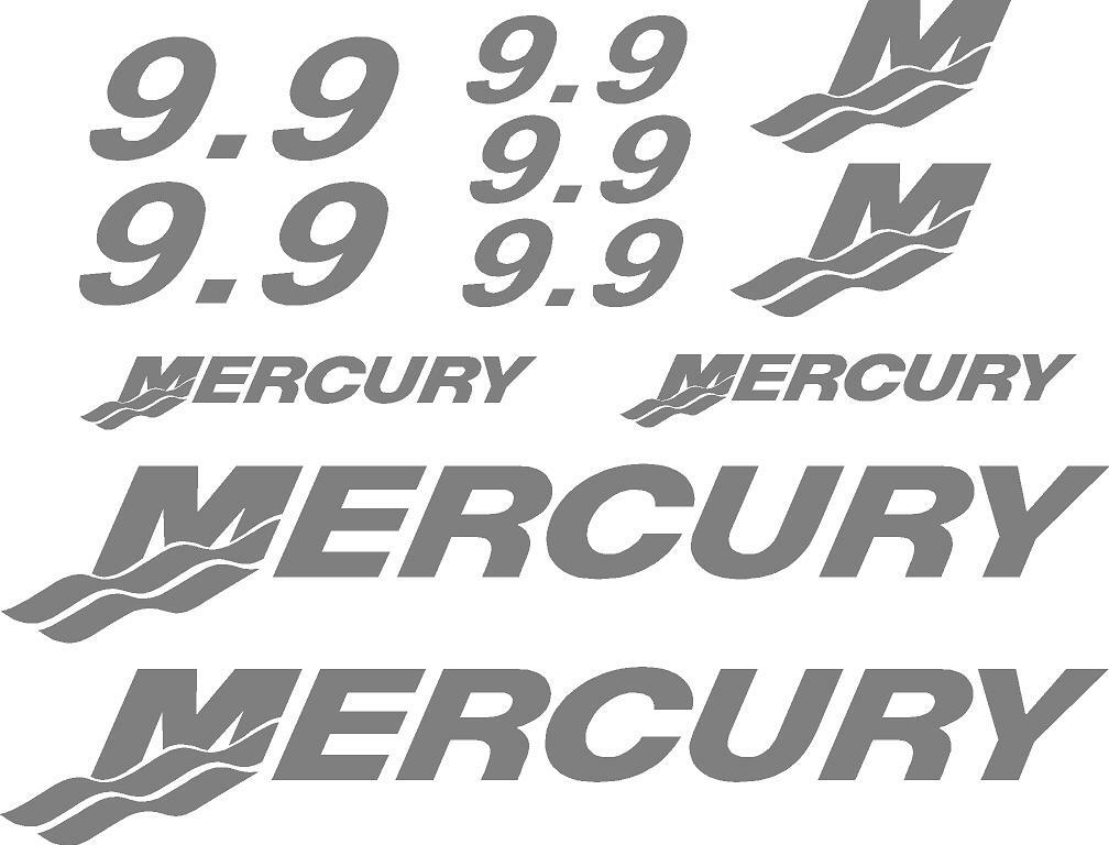 (11pc) Set of 9.9 Hp Mercury outboard boat cowling decal set custom color choice