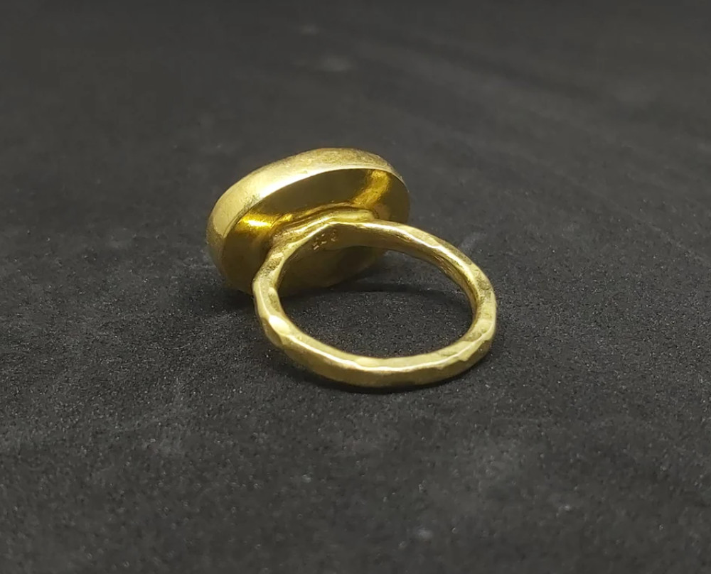 Turquoise Ring Gemstone Ring Brass Ring Astrology Ring Gold Statement Ring Sale