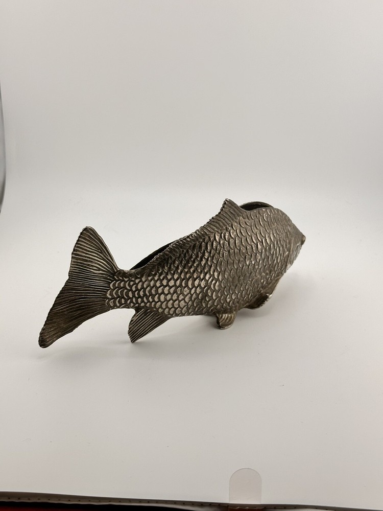 Vintage silver-plated Italian Fish shaped Napkin Holder Paper Holder Prop
