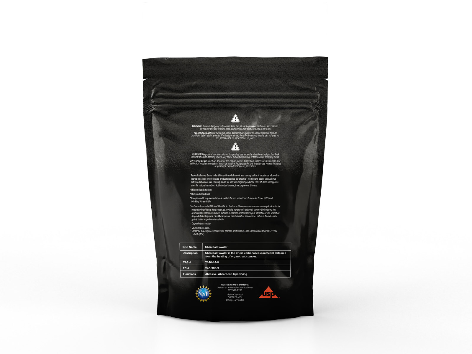 Coconut Activated Charcoal Powder - Food Grade - Kosher - Halal