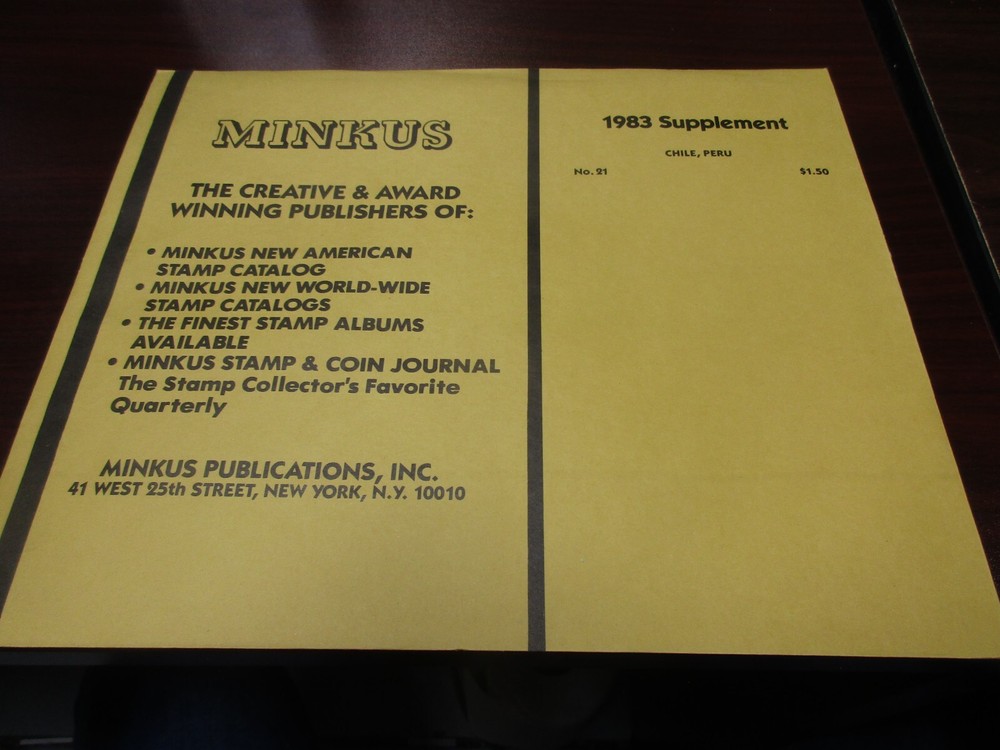 "MINKUS"  1983  SUPPLEMENT CHILE, PERU  W/FREE SHP.