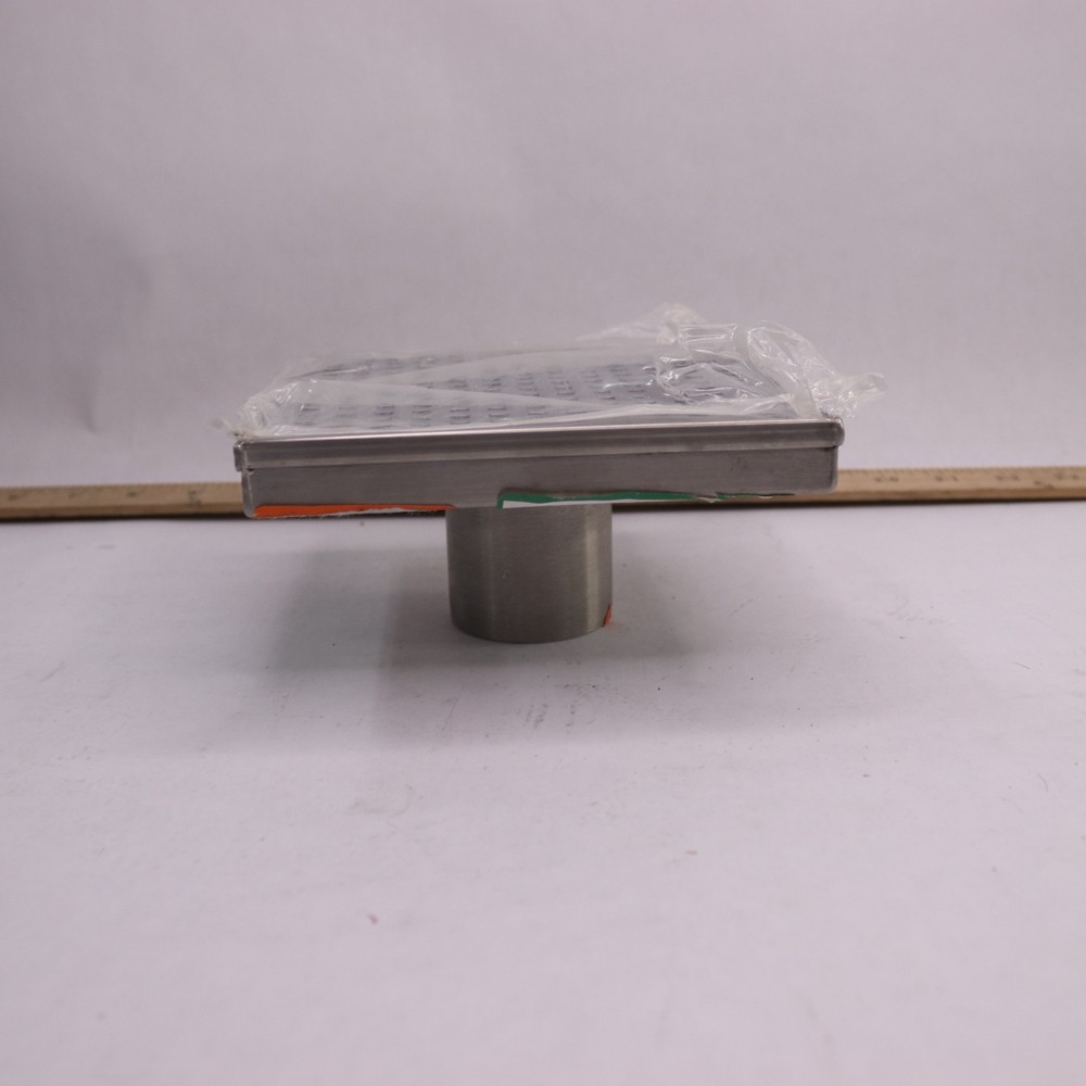 Designline Shower Drain with Square Pattern 6" x 6" - Missing Nut and Hook