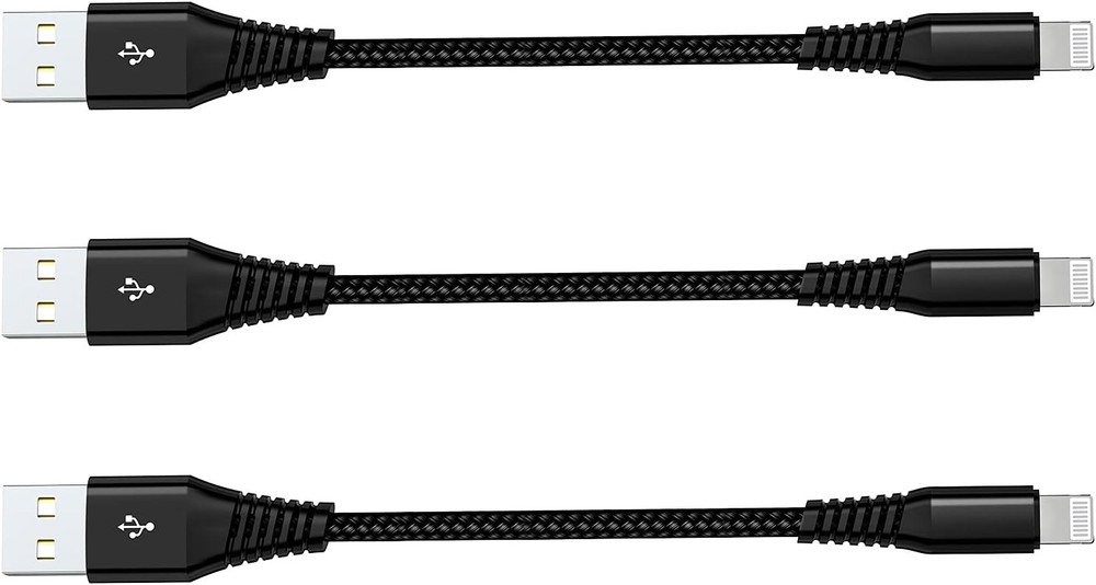 Apple MFi Certified Short iPhone Charging Cable 3Pack 8 Inch, USB to Lightning
