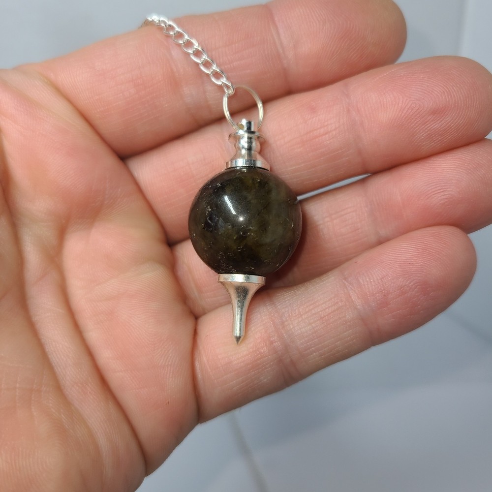 Labradorite Sephoroton Ball Sphere Crystal Dowsing Pendulum Divination Tool