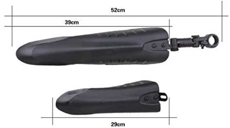 Front & Rear Adjustable Mudguards for Mountain and Road Bikes - Black, Durable