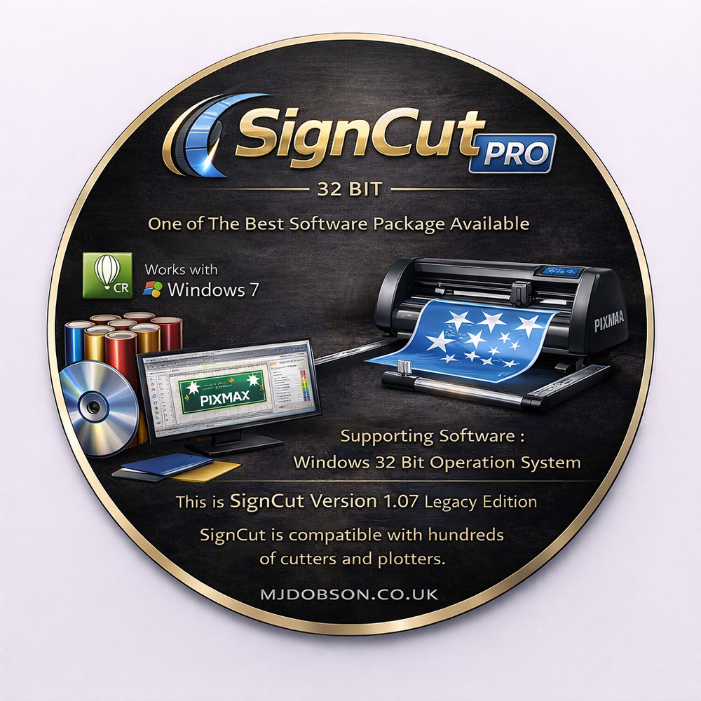 Sign Cut Pro CD | 32-Bit PC & Laptop Software for Sign Making + Worldwide Post