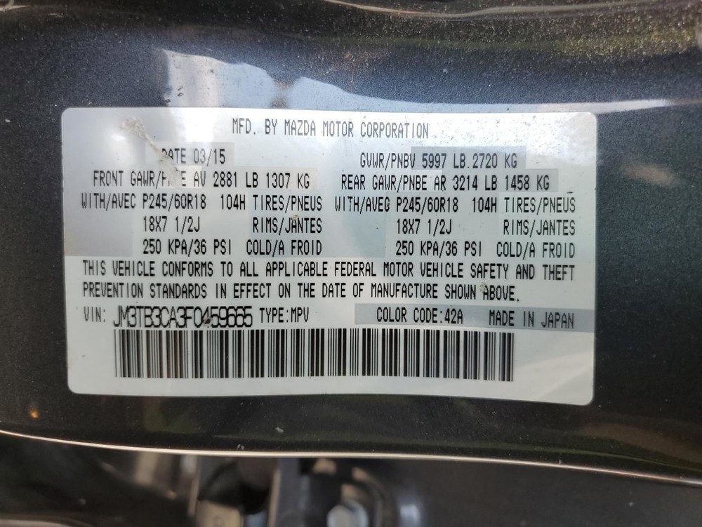 Engine ECM Electronic Control Module AWD Fits 11-15 MAZDA CX-9 4862461