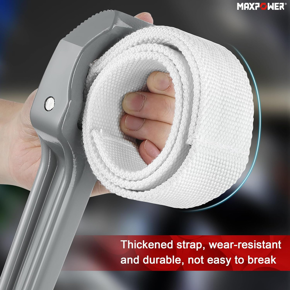 Strap Wrench, 18-Inch Handle Adjustable Strap Wrench, Nylon Strap Pipe Wrench...