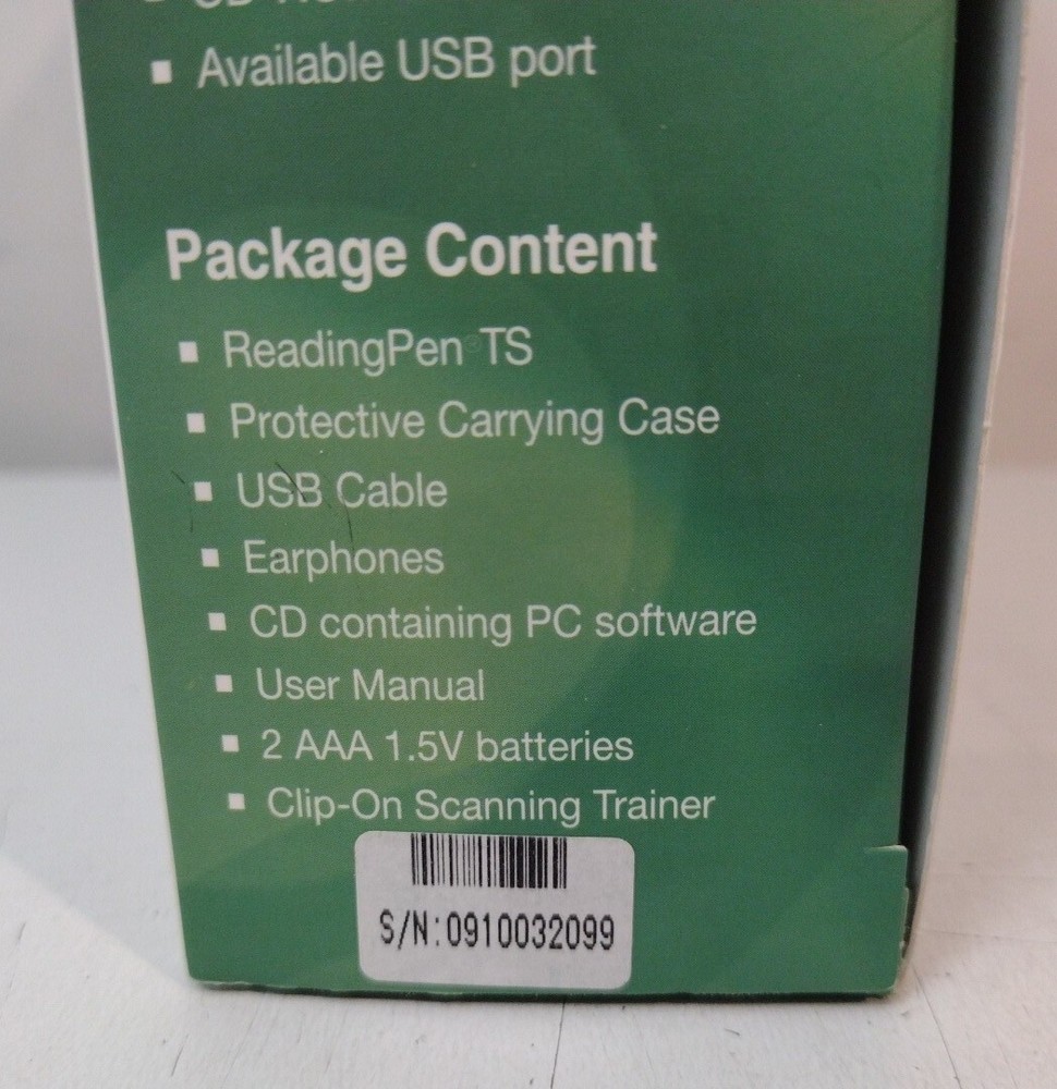 Wizcom ReadingPen TS Text reader ( Personal Reading Assistant With Touch screen)
