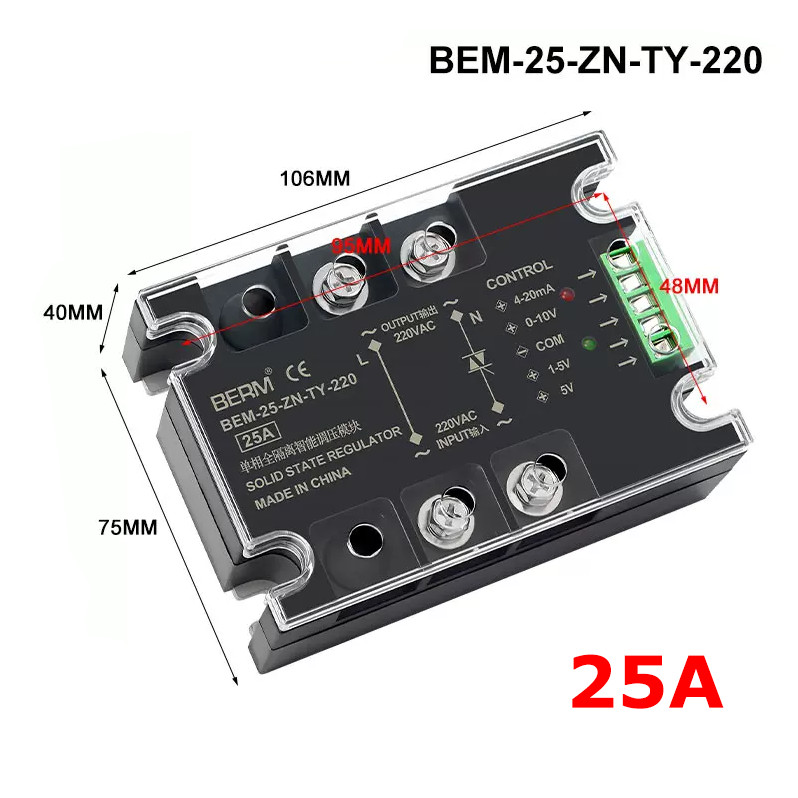 Single / Three Phase SSR Full Isolated Intelligent AC Voltage Regulator 25A~200A