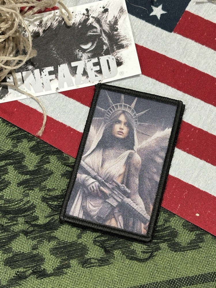 Lady Liberty Tactical Hook And Loop Patch High Quality graphic print 2x3” V