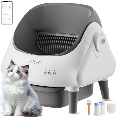 YIZFERN SELF CLEANING LITTER BOX FOR MULTIPLE CATS AUTOMATIC CAT LITTER BOX