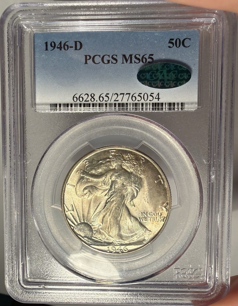 1946-D 50c PCGS MS 65 CAC Walking Liberty Half Dollar