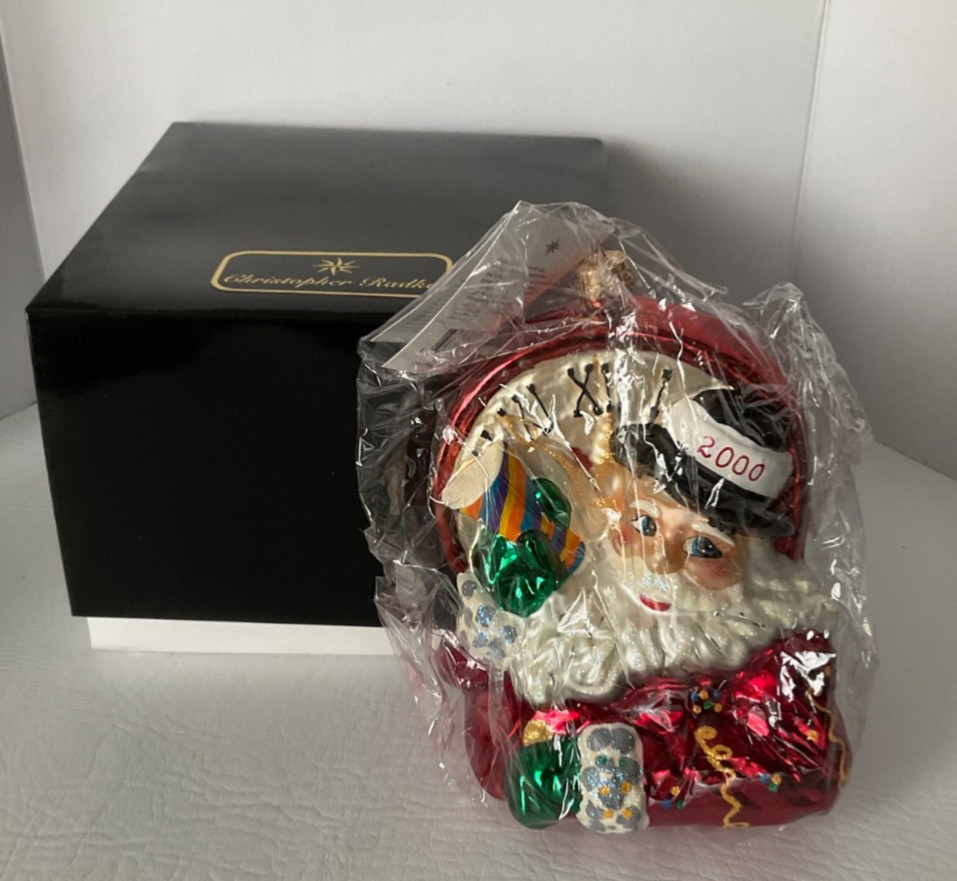 Christopher RADKO Millenium Ornament “No Time For The Present” - NEW IN BOX