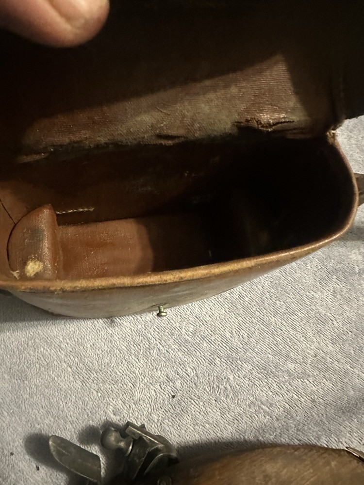 German Leather Binocular Case 1940s Vintage, Made in Germany