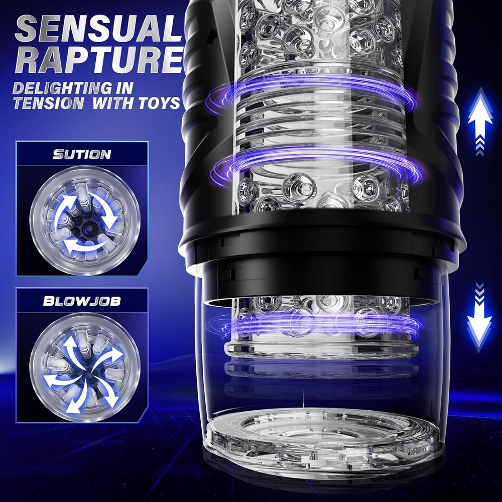 Male Masturbaters Automatic HandsFree Rotating Cup Thrusting Stroker Lubricants