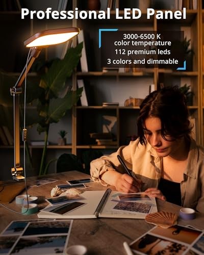 Streaming Light, 8" Ring Light for Desk with Clamp and Adjustable Arm, Zoom