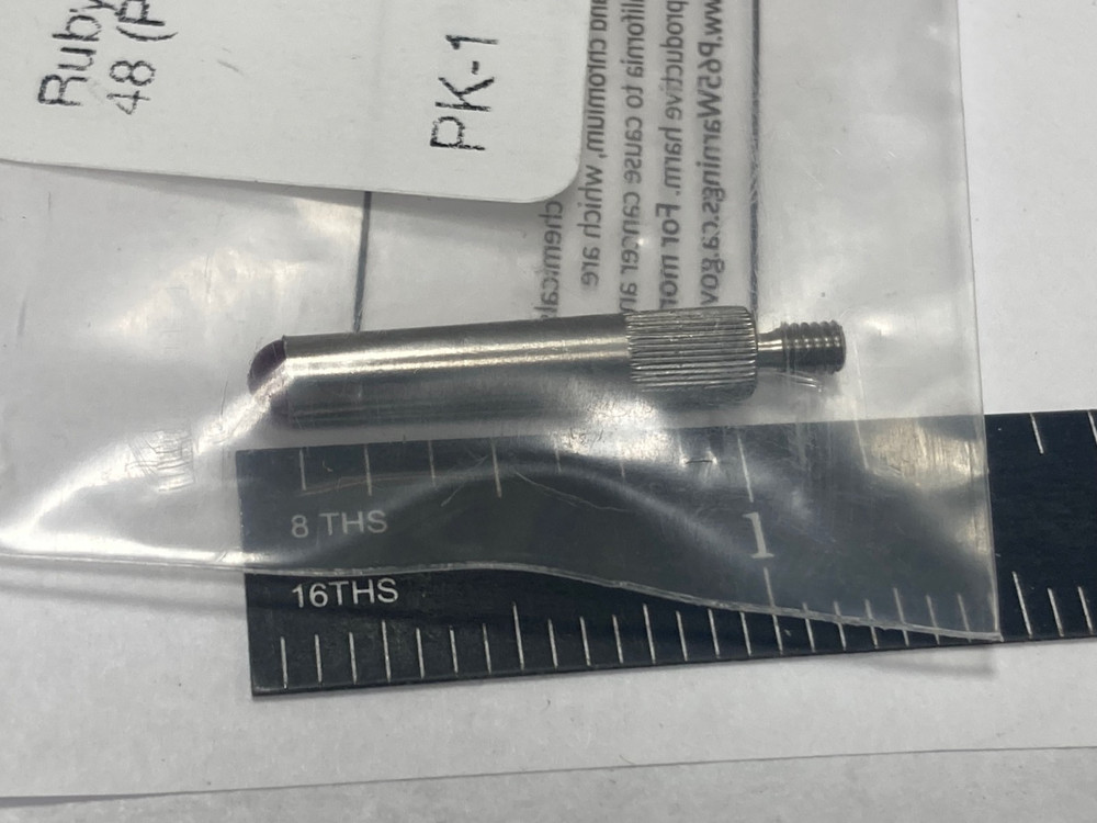 Ruby 4mm, Dial Indicator Contact Point, #4-48 Threads, Z7039