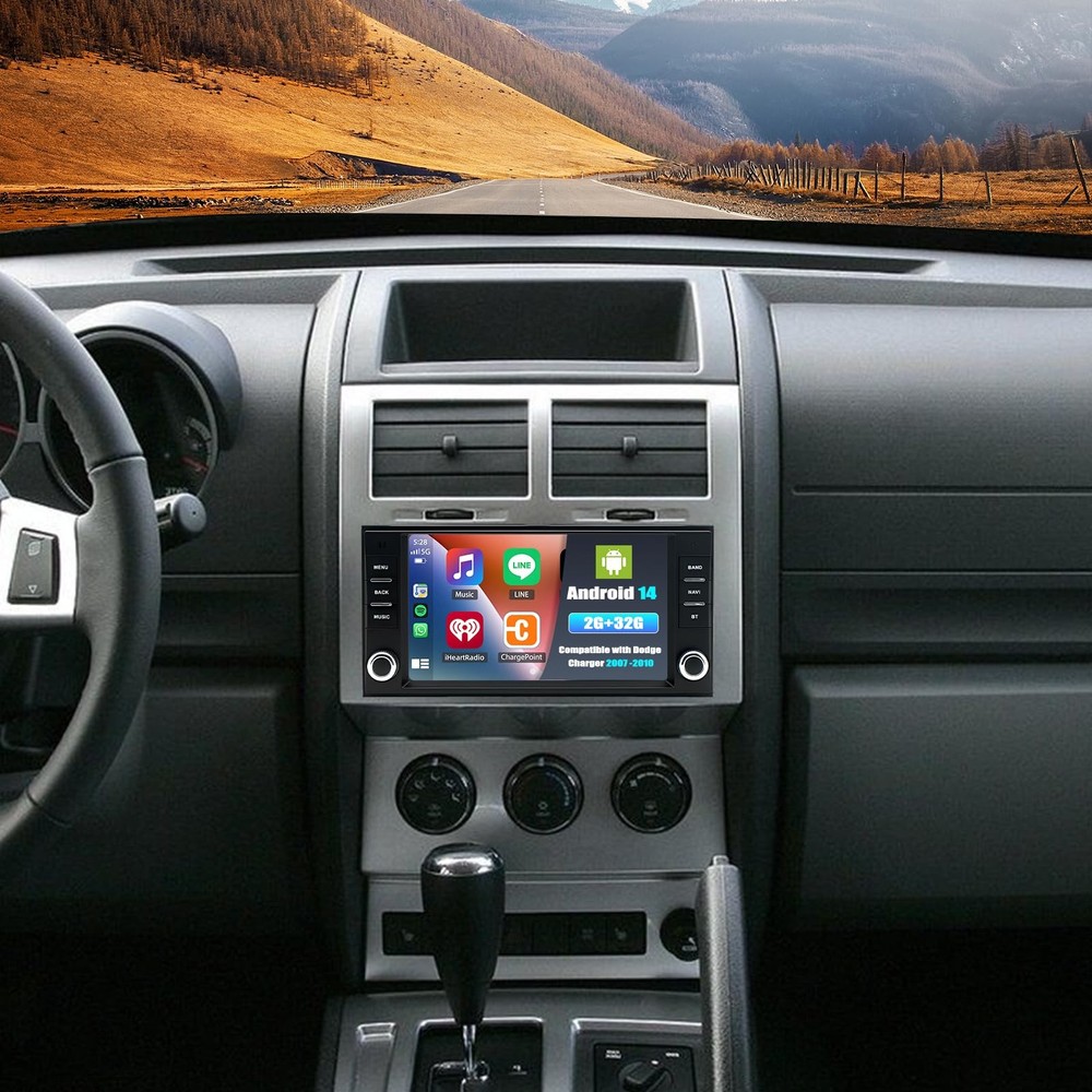 Android 14 Double Din Car Stereo 7 Touchscreen Wireless Carplay Android Auto