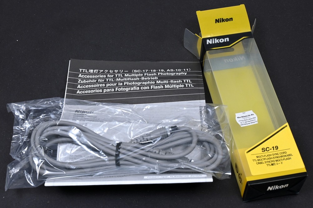Nikon SC-19 TTL Multi-Flash Sync Cord With Original Box And Instructions - New!