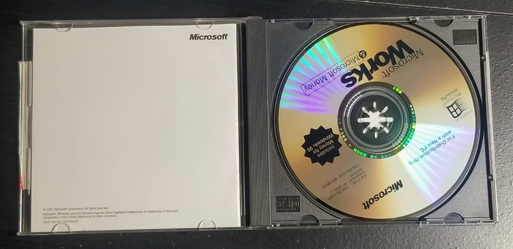 Microsoft Works and Microsoft Money CD for Windows 95
