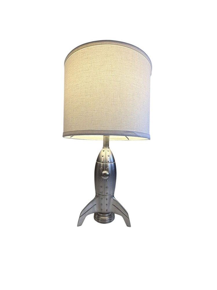 Pottery Barn 10” Rocket Ship Table Lamp