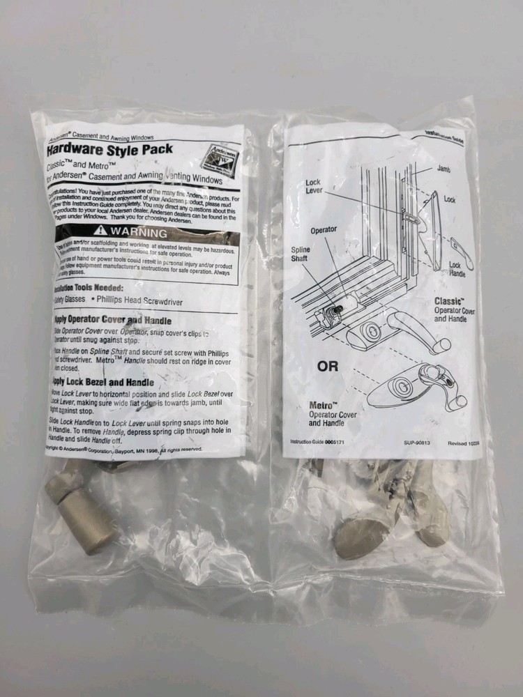 New Genuine Andersen Window Hardware Pack Classic Kit Stone Operator handle